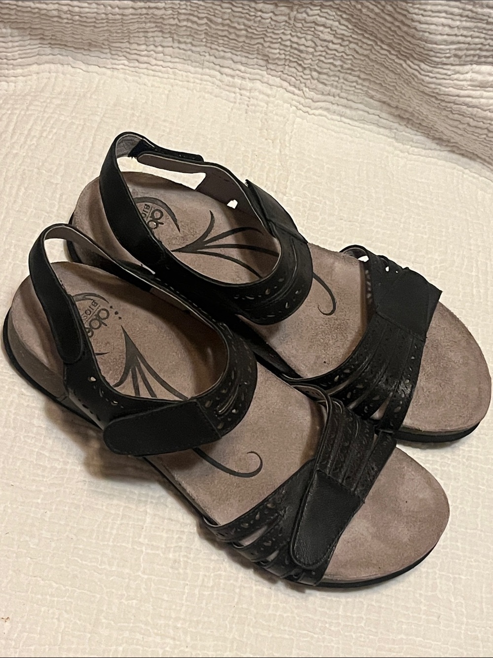 ABEO BIOsystem Black Leather Slingback Sandals Size W10